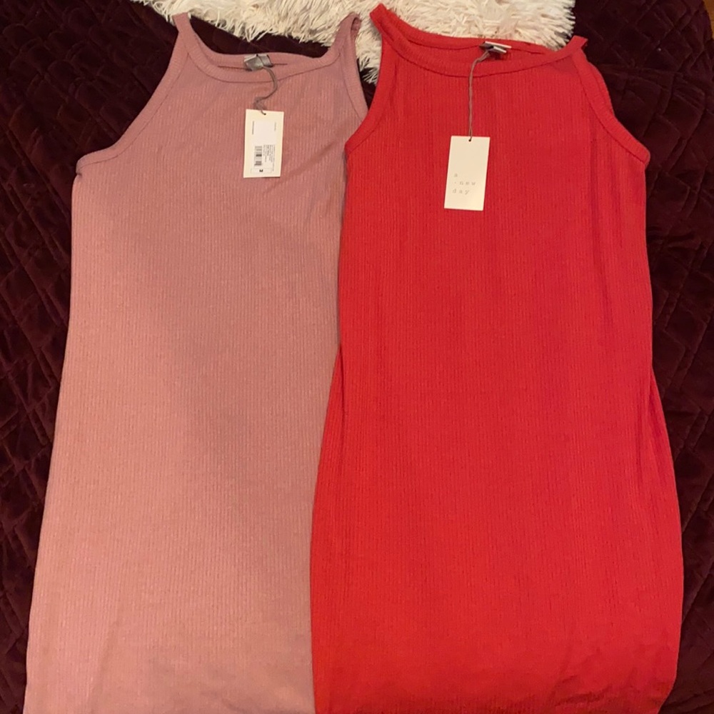 NWT set of 2 a new day ribbed tank dresses